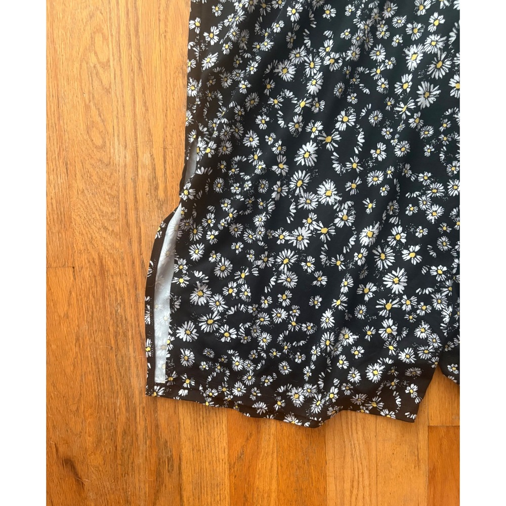 Cuddl Duds Black Daisy Floral Sleeveless Wide Leg Jumpsuit Large - Picture 2 of 6